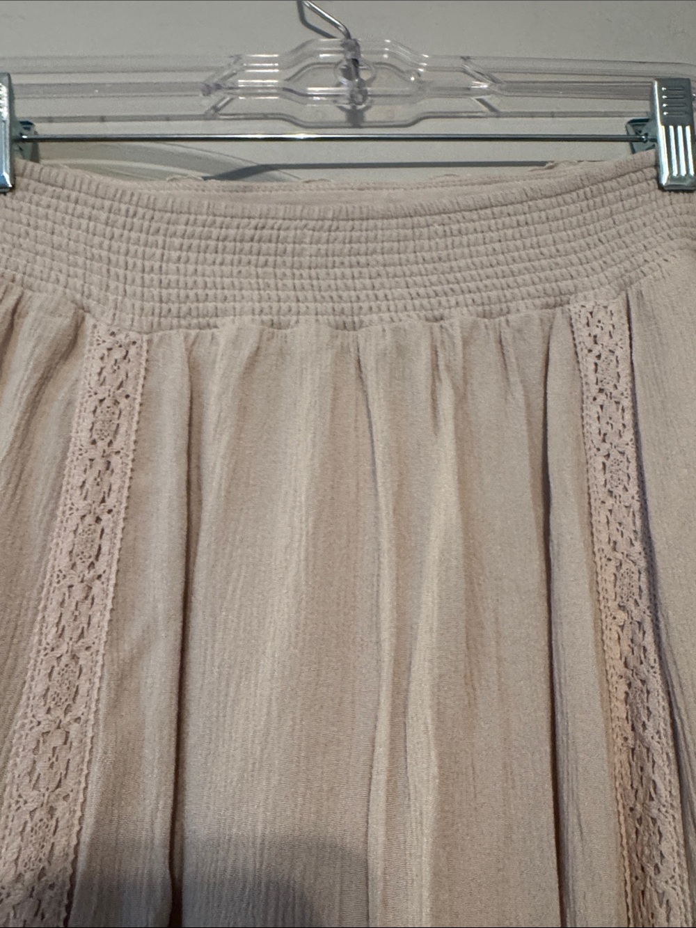 Shyanne Soft Beige Elastic Waist Maxi Skirt - Picture 3 of 5